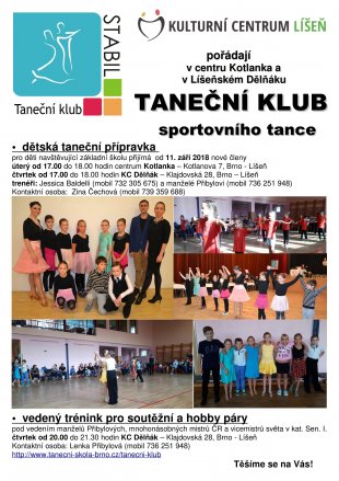 TK STABIL - nábor dětí do přípravky sportovního tance